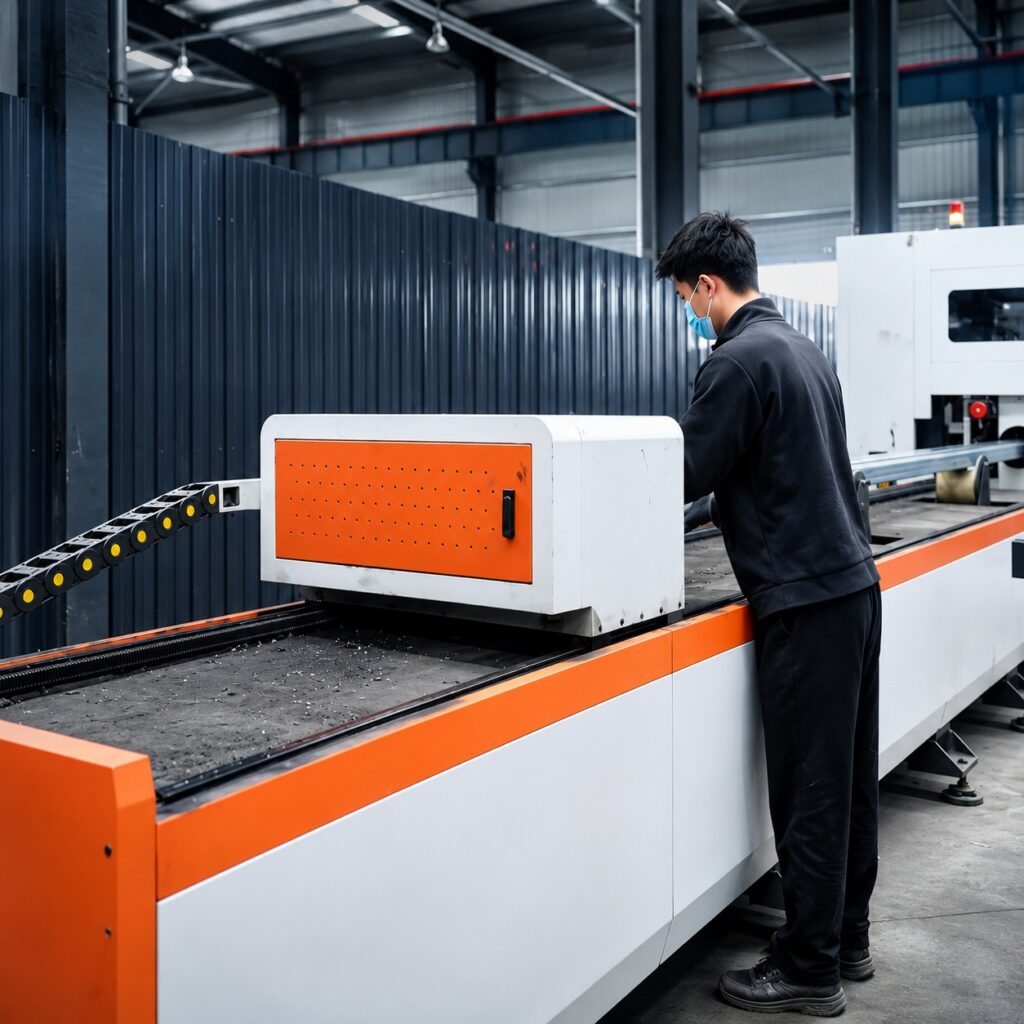 Laser cutting line — an in-house stage few padel court manufacturers document publicly
